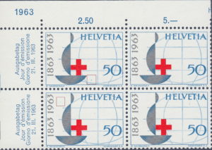 Switzerland 1963 postage stamp Red Cross error