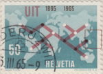 Switzerland 1965 ITU postage stamp plate flaw