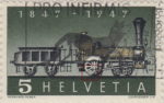 Switzerland 1947 railway anniversary postage stamp plate flaw missing spoke