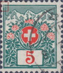 Switzerland postage due stamp top left corner cracked