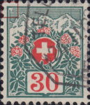 Switzerland postage due stamp error deformed top left corner