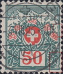Switzerland postage due stamp deformed corner