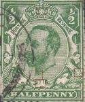 Great Britain 1911 postage stamp half penny type 1 die A