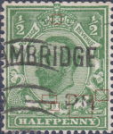 Great Britain 1911 postage stamp half penny type 1 die B
