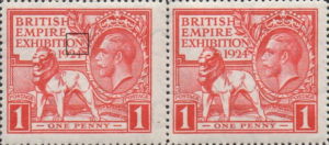 Great Britain 1924 British Empire Exhibition postage stamp plate flaw tail to N