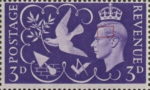 Great Britain 1946 peace postage stamp flaw