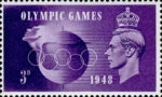 Great Britain 1948 Olympic Games postage stamp flaw damaged crown