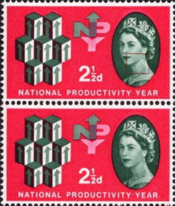 Great Britain 1962 national productivity postage stamp retouching