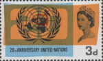 Great Britain 1965 United Nations postage stamp plate flaw lake in Russia
