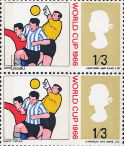 Great Britain 1966 Soccer postage stamp plate flaw stocking