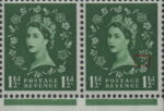 Great Britain Wilding postage stamp plate flaw dot above shamrock