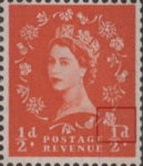 Great Britain Wilding postage stamp plate flaw scratch above the right denomination