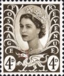 Great Britain Wales Wilding postage stamp plate flaw bump on head