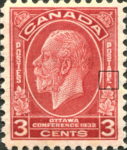 Canada 1932 Ottawa conference postage stamp flaw dot on E