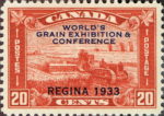 Canada 1933 postage stamp overprint flaw exhibition