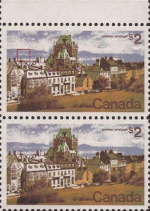 Canada 1972 postage stamp flaw Quebec