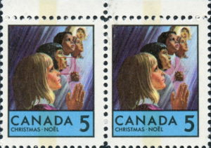 Canada 1969 postage stamp flaw Christmas arc by chin