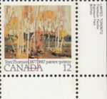 Canada 1977 Tom Thomson postage stamp flaw