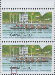 Canada 1982 Royal Canadian Henley Regatta postage stamp flaw