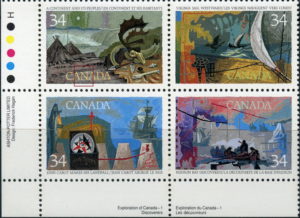 Canada 1986 exploration postage stamp flaw