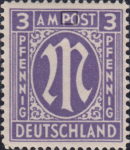 British printed postage stamp for Germany plate flaw