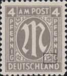 American British zone of occupation of Germany postage stamp with constant flaw