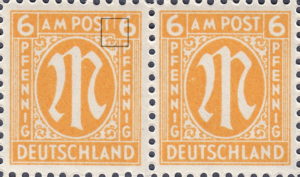 Constant flaw on postage stamp of Germany 1945