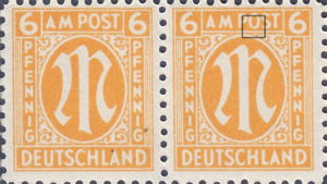 West Germany 1945 postage stamp constant variety