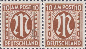 Germany 1945 AM POST postage stamp constant variety