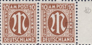 Allied Military post for Germany 1945 stamp variety