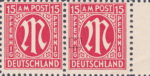 USA printed postage stamp for Germany 1945 having plate flaw