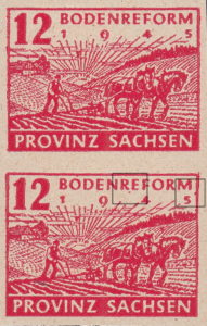 Provinz Sachsen Bodenreform 1945 briefmarke plattenfehler