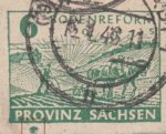 Provinz Sachsen Bodenreform 1945 postage stamp flaw
