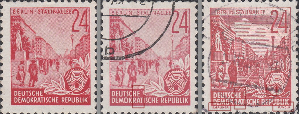 GDR 5 year plan postage stamps offset typography printing differentiation