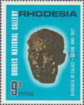 Rhodesia 1967 National Gallery postage stamp constant flaw BODIN instead of RODIN