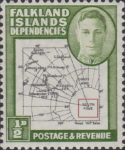 Falkland Islands POKE postage stamp plate flaw