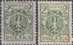 Poland arms postage stamp types