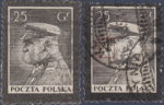 Poland 1935 Józef Klemens Piłsudski postage stamp types
