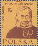 Poland Jan Dzierzon postage stamp constant flaw