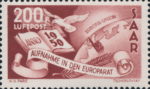 SAAR 1950 Council of Europe postage stamp plate flaw