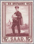 Saar 1955 Stamp Day constant flaw