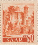 Saar Mettlach Abbey postage stamp