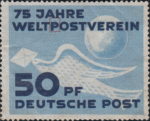 GDR DDR Germany 1949 75th anniversary of UPU postage stamp