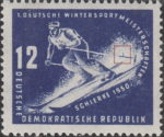 GDR DDR Germany 1950 postage stamp skiing 246I