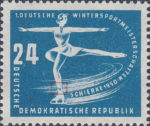 GDR DDR Germany 1950 postage stamp plate flaw skating 247I