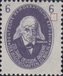 GDR DDR Germany 1950 Theodor Mommsen postage stamp error