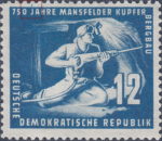 GDR DDR Germany 1950 postage stamp Mansfeld copper mines
