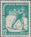 GDR DDR Germany 1951 winter sport postage stamp error