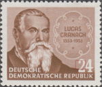 Germany DDR GDR 1953 Lucas Cranach postage stamp error