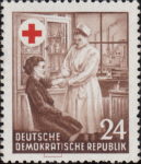Germany DDR GDR 1953 Red Cross postage stamp plate flaw